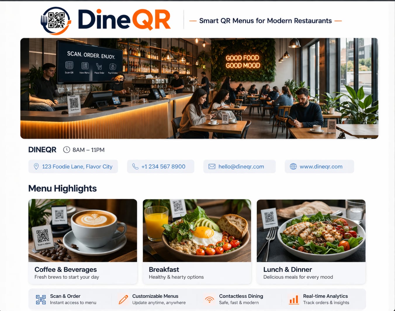 Screenshot of a sample store page in desktop view
